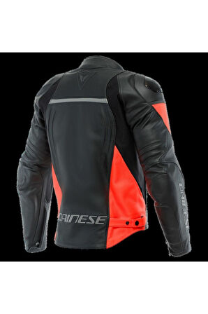 DAINESE/RACING 4 LEATHER BLACK/FLUO-RED