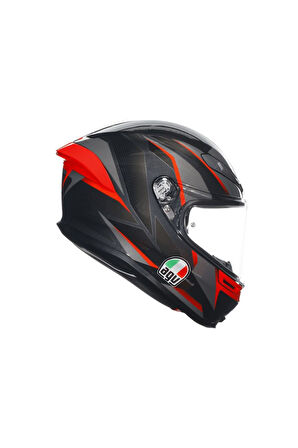 AGV KASK/K6 S MPLK SLASHCUT BLK GREY RED