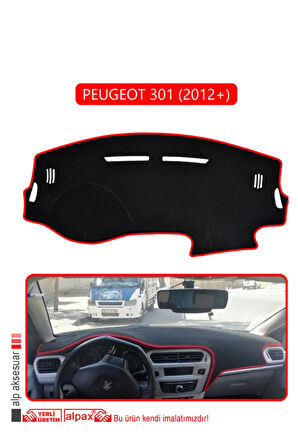 Peugeot 301 (2012+) Torpido Koruma  Halısı -  Kırmızı Kenar