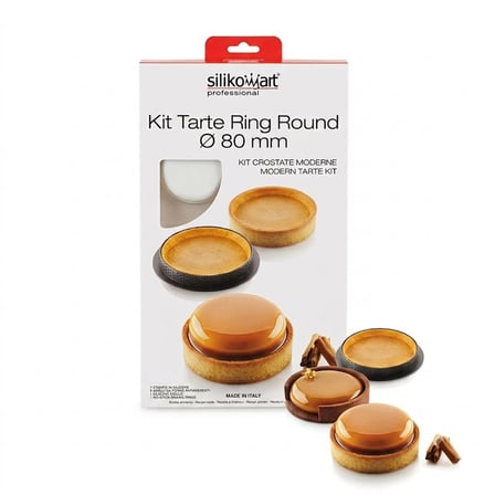 Silikomart Kit Tarte Ring Round 80 mm Kek Kalıbı
