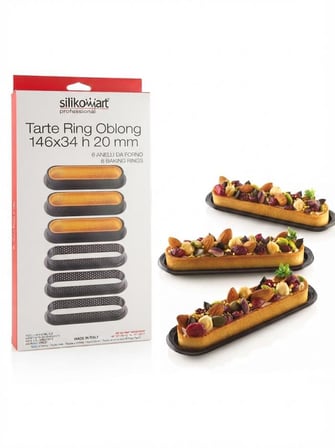 Silikomart Tarte Ring Oblong 146x34 h 20 mm Kek Kalıbı