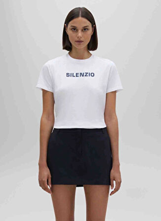 Aspesi Yuvarlak Yaka Baskılı Beyaz Kadın T-Shirt Z Z035 A335