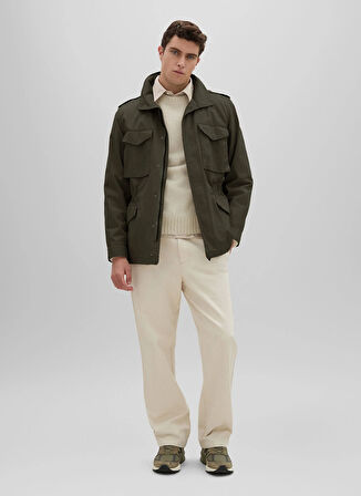 Aspesi Bisiklet Yaka Slim Fit Haki Erkek Kazak Q M192 P542