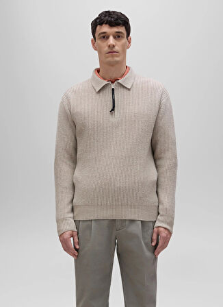 Aspesi Polo Yaka Slim Fit Bej Erkek Kazak Q M171 5623