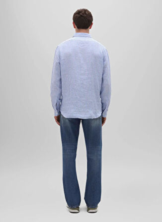 Aspesi Regular Fit Gömlek Yaka Mavi Erkek Gömlek A CE29 L085