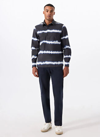 Lacivert Erkek Gömlek Regular Fit Gömlek Ceket A CE65 L137