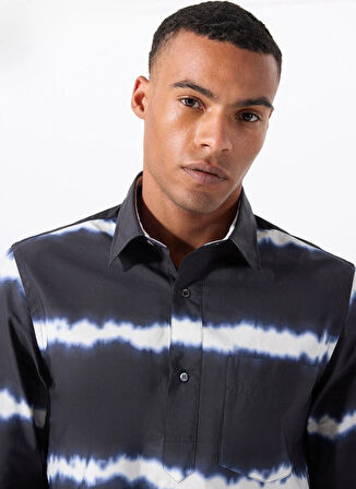 Lacivert Erkek Gömlek Regular Fit Gömlek Ceket A CE65 L137