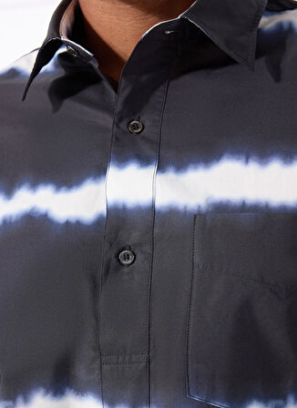 Lacivert Erkek Gömlek Regular Fit Gömlek Ceket A CE65 L137