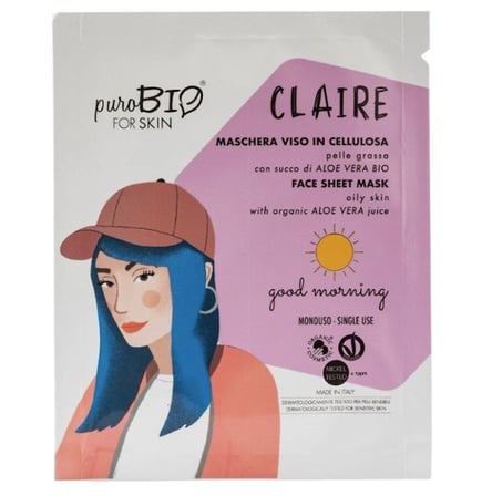 PuroBio Face Sheet Mask For Oily Skin Claire Good Morning