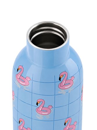 Mamawata Flamingos Pipetli Çocuk Termos Matara 470 ml Paslanmaz Çelik Sızdırmaz Yalıtımlı Suluk