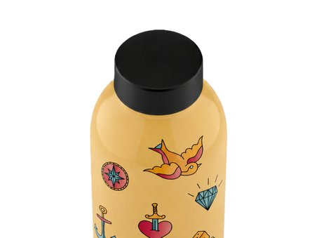 Mamawata Tattoo Paslanmaz Çelik Termos Matara 470 ml Sızdırmaz Yalıtımlı Suluk