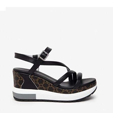 Nero Giardini  Kadın Sandalet E307758D NeroGiardini TAMIGI POLI.MILENA7854 ZEPTR MILENA 7854 100-Nero