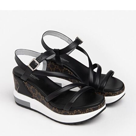 Nero Giardini  Kadın Sandalet E307758D NeroGiardini TAMIGI POLI.MILENA7854 ZEPTR MILENA 7854 100-Nero