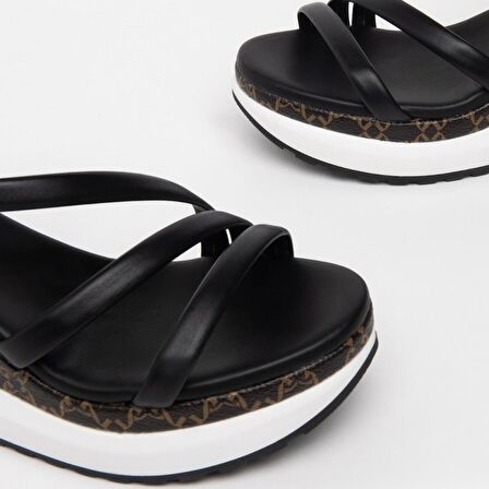 Nero Giardini  Kadın Sandalet E307758D NeroGiardini TAMIGI POLI.MILENA7854 ZEPTR MILENA 7854 100-Nero