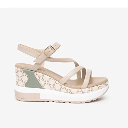 Nero Giardini  Kadın Sandalet E307758D NeroGiardini NAPPA PANDORA POLI.MILENA 7854 ZEP TR MILENA7854 BEI 702-Ivory