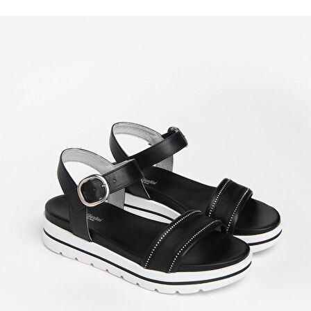 Nero Giardini  Kadın Sandalet E307812D NeroGiardini TAMIGI PU.KALE' P15655 BIAN 100-Nero