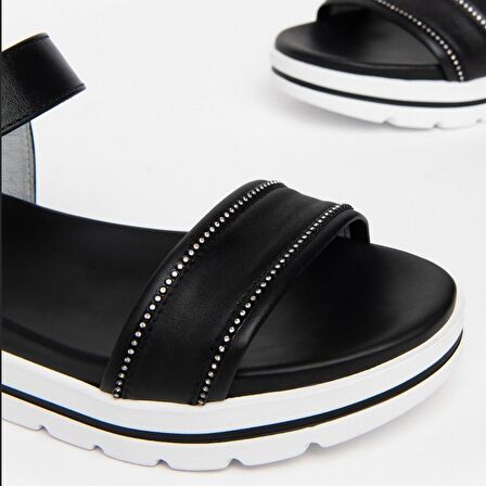 Nero Giardini  Kadın Sandalet E307812D NeroGiardini TAMIGI PU.KALE' P15655 BIAN 100-Nero