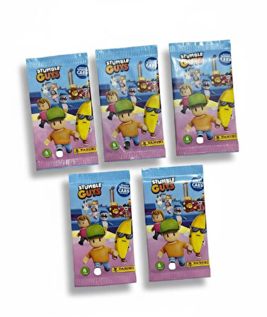 Stumble Guys Resmi Kart Paketi - Panini 6 lı Koleksiyon Kartı - 5 'li Set