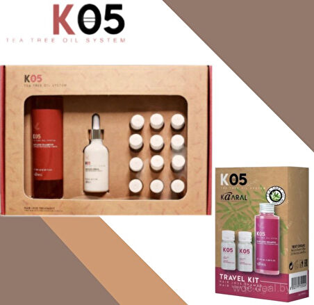 Kaaral Saç dökülmesine karşı SET K05 - 250ML+50ML Serum +Ampul Losyon 12x10  Seyahay Boy 100ml