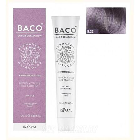 Baco Kalıcı Saç Boyası 10.22 Çok çok açık sarı yoğun mor 100 ml.
