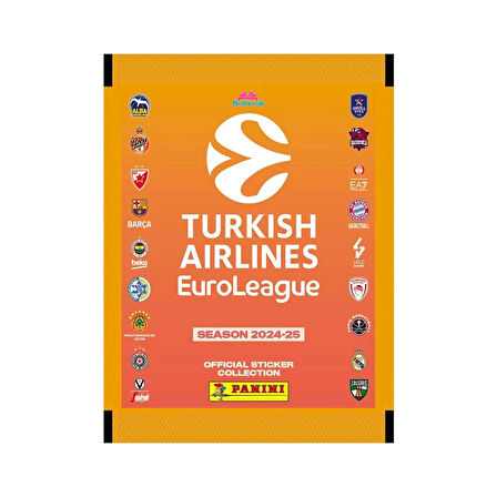 Panini Turkish Airlines Euroleague 2025 Sticker Seti 1 Kutu (36 Paket)