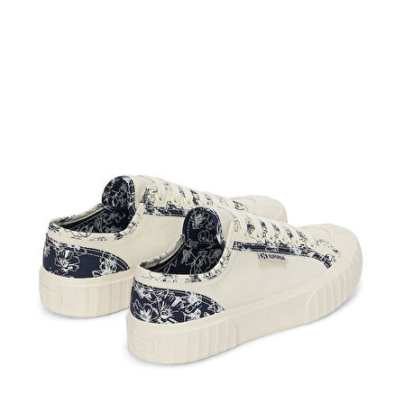 Superga 2630 STRIPE SKETCHED FLOWERS Kadın Ekru Sneaker S41356W-AE7