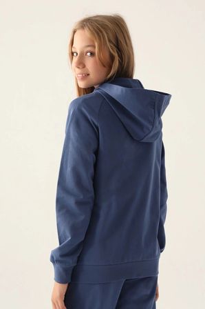 KAPPA KIZ ÇOCUK FULLZIP SWEATSHIRT - GECE MAVİSİ