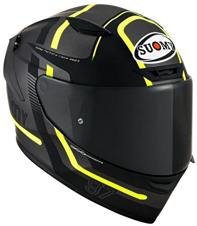 SUOMY TRACK-1 KASK NINETY SEVEN GUN METAL-YELLOW