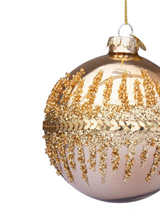 Yılbaşı Topu Kar Kaplamalı 8cm