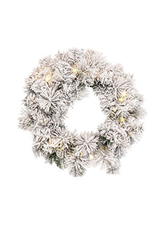 Yılbaşı Çelenk Karlı Ledli 40cm