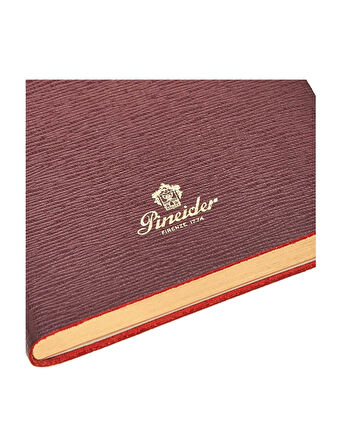 Pineider Defter Milano 9x14 cm Wine Kırmızı Gold CNS1S099106378