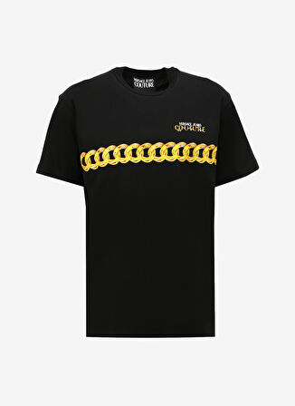 Bisiklet Yaka Siyah Erkek T-Shirt 75GAHF02CJ00FG89