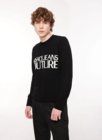 Bisiklet Yaka Slim Fit Siyah - Beyaz Erkek Kazak 75GAFM01CM31HA0E