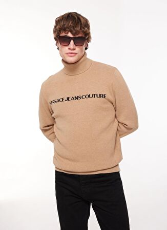 Yarım Balıkçı Yaka Slim Fit Siyah - Haki Erkek Kazak 75GAFM07CM06HQF5