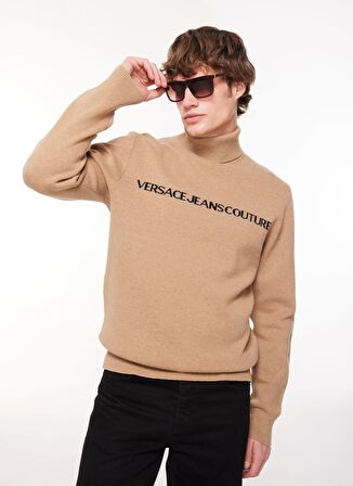 Yarım Balıkçı Yaka Slim Fit Siyah - Haki Erkek Kazak 75GAFM07CM06HQF5