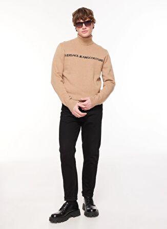 Yarım Balıkçı Yaka Slim Fit Siyah - Haki Erkek Kazak 75GAFM07CM06HQF5