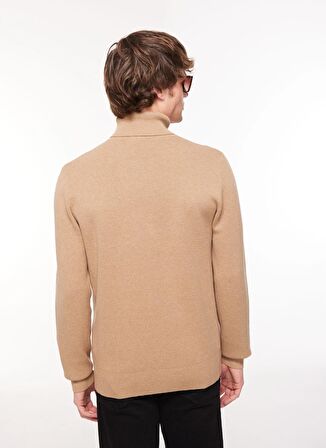 Yarım Balıkçı Yaka Slim Fit Siyah - Haki Erkek Kazak 75GAFM07CM06HQF5