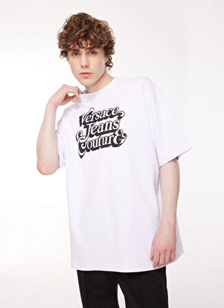 Bisiklet Yaka Beyaz Erkek T-Shirt 75GAHG02CJ01G003