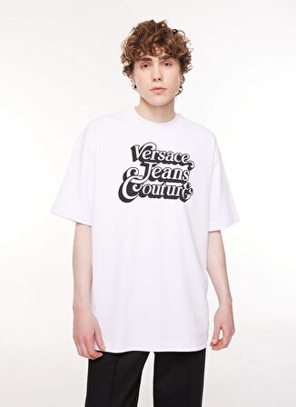 Bisiklet Yaka Beyaz Erkek T-Shirt 75GAHG02CJ01G003