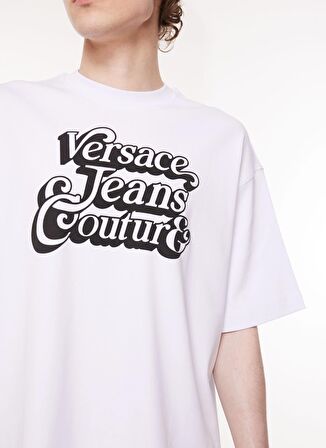 Bisiklet Yaka Beyaz Erkek T-Shirt 75GAHG02CJ01G003