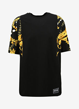 Versace Jeans Couture Bisiklet Yaka Siyah Erkek T-Shirt 75GAH619JS218G89