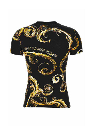 Versace Jeans Couture Yuvarlak Yaka Baskılı Siyah Kadın T-Shirt 77HAH608