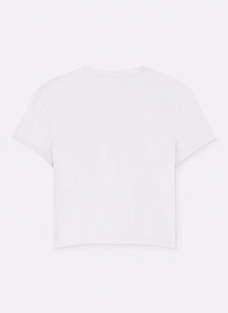 Versace Jeans Couture Yuvarlak Yaka Baskılı Beyaz Kadın T-Shirt 78HAHC05