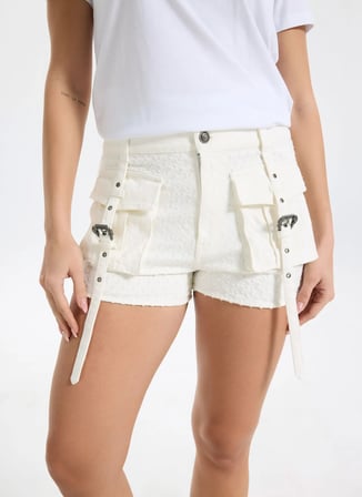 Versace Jeans Couture Beyaz Kadın Standart Şort 78HAD51T