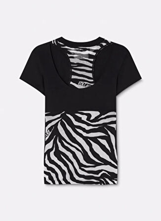 Versace Jeans Couture Yuvarlak Yaka Baskılı Siyah Kadın T-Shirt 78HAH606