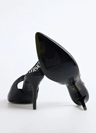 Siyah Deri  Kadın Topuklu Ayakkabı