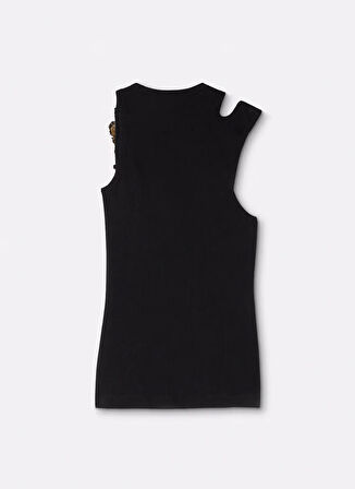 Versace Jeans Couture Klasik Yaka Düz Siyah Kadın Body 78HAM603