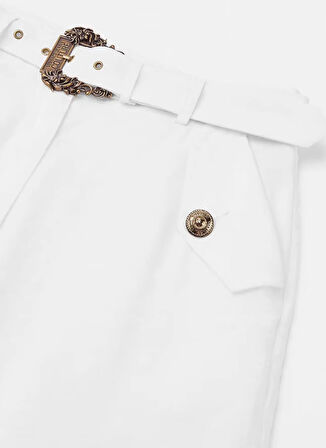 Versace Jeans Couture Yüksek Bel Standart Beyaz Kadın Pantolon 78HAA109