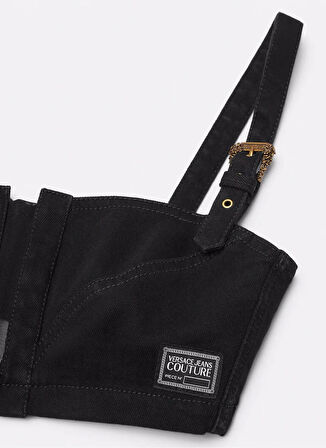 Versace Jeans Couture Kalp Yaka Düz Siyah Kadın Büstiyer 78HAM250