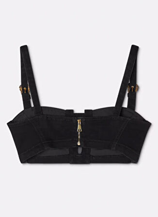 Versace Jeans Couture Kalp Yaka Düz Siyah Kadın Büstiyer 78HAM250